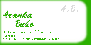 aranka buko business card